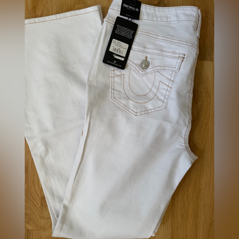 True Religion White Mid Rise Jeans BECCA 32